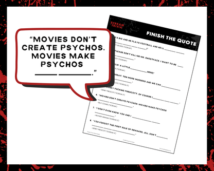 Scream Trivia Printable Game Bundle