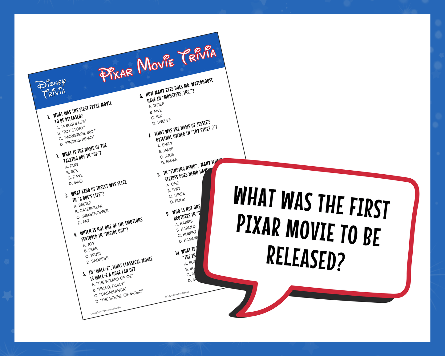 Disney Trivia Party Game Bundle