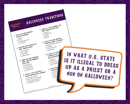 Halloween Trivia Party Game Bundle