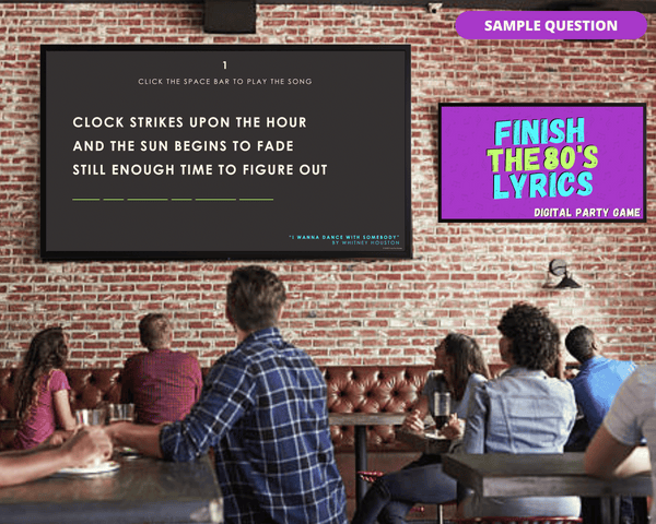 FINISH THE 80'S LYRICS DIGITAL PARTY GAME