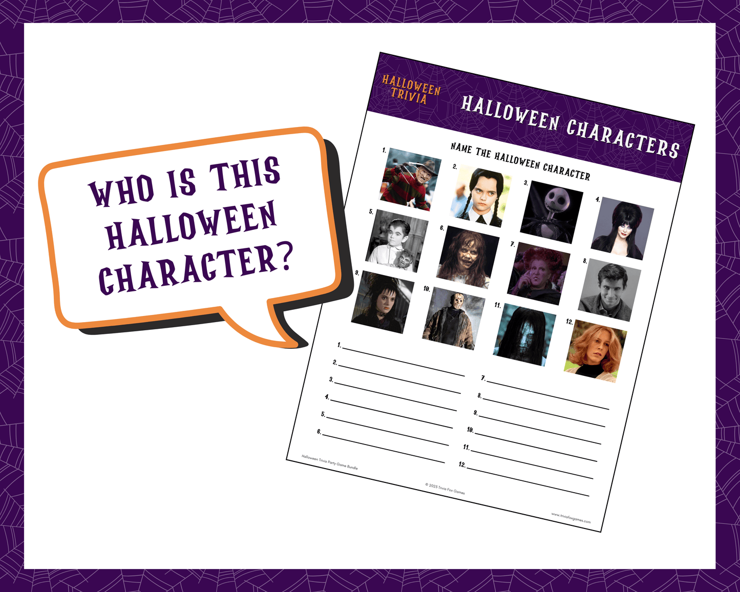 Halloween Trivia Party Game Bundle