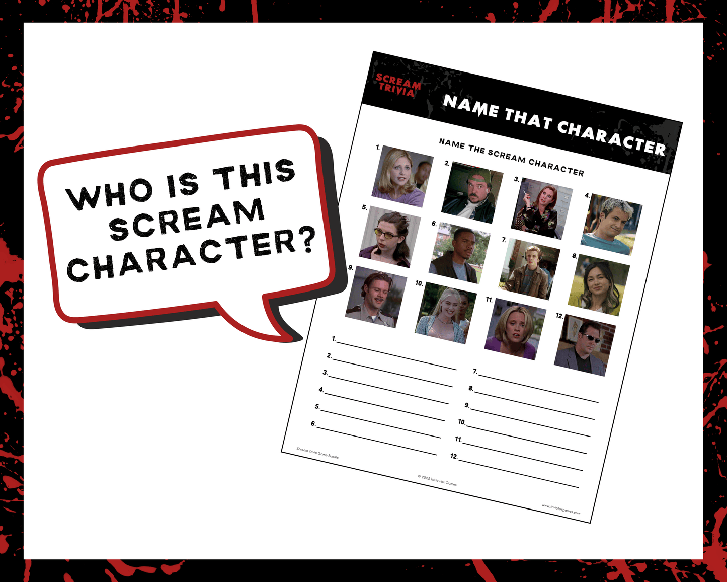 Scream Trivia Printable Game Bundle