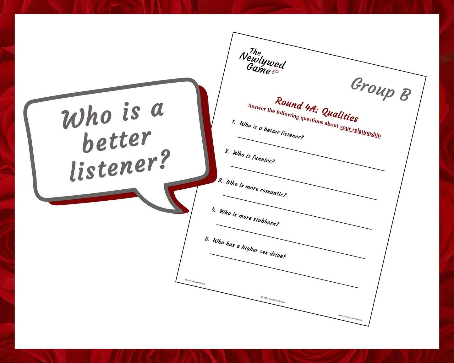 The Printable Newlywed Game