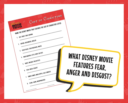 Disney Movie Trivia Printable Game Bundle