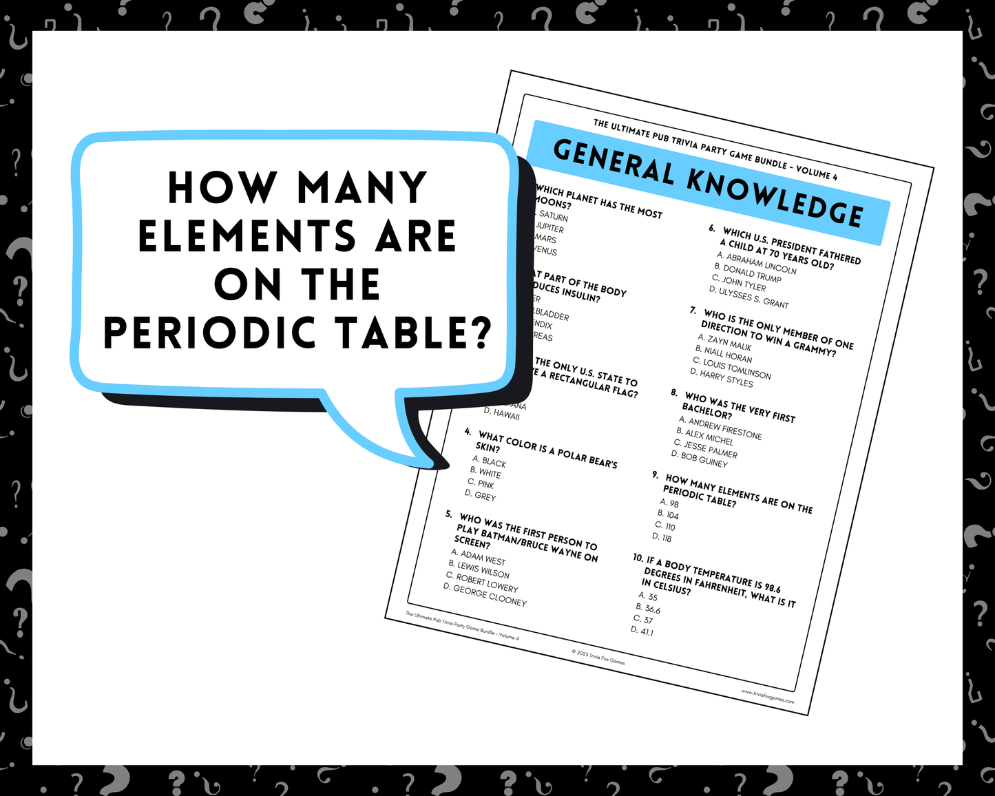 Pub Trivia Party Game Bundle (Volume 4)