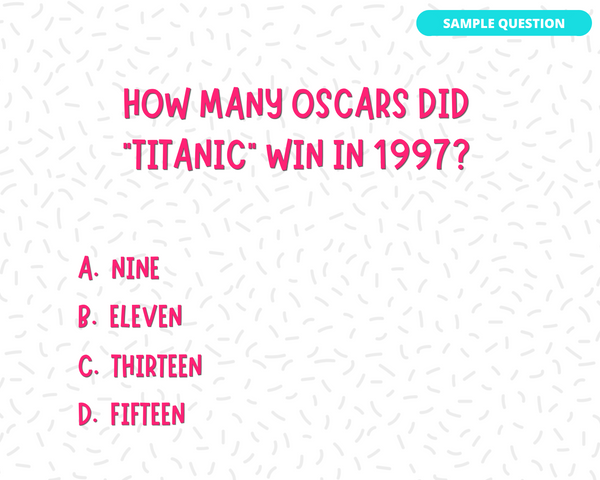 TOTALLY 90'S DIGITAL TRIVIA GAME