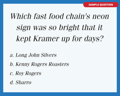 SEINFELD TRIVIA PRINTABLE GAME