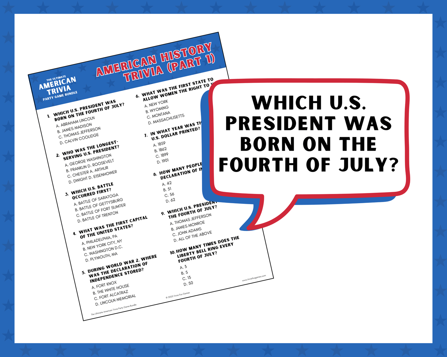 American Trivia Party Game Bundle