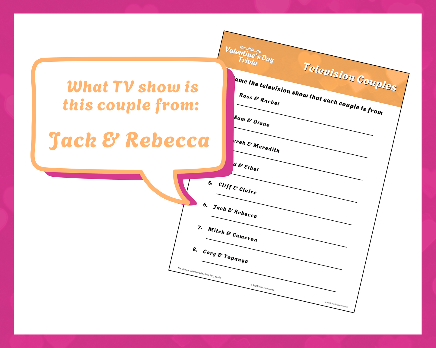 Valentine's Day Trivia Printable Game Bundle