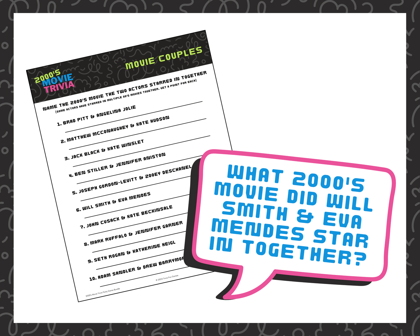 2000's Movie Trivia Party Game Bundle