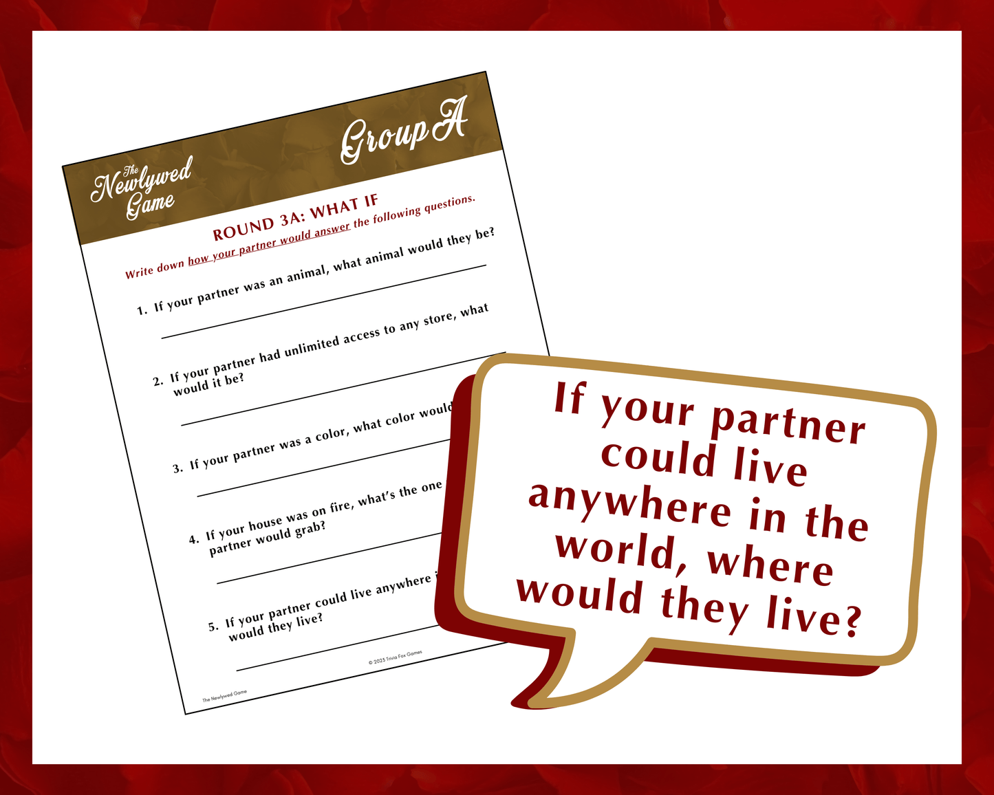 The Newlywed Printable Game