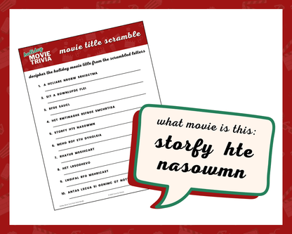 Holiday Movie Trivia Printable Game Bundle