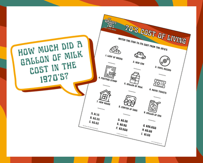 70's Trivia Party Game Bundle