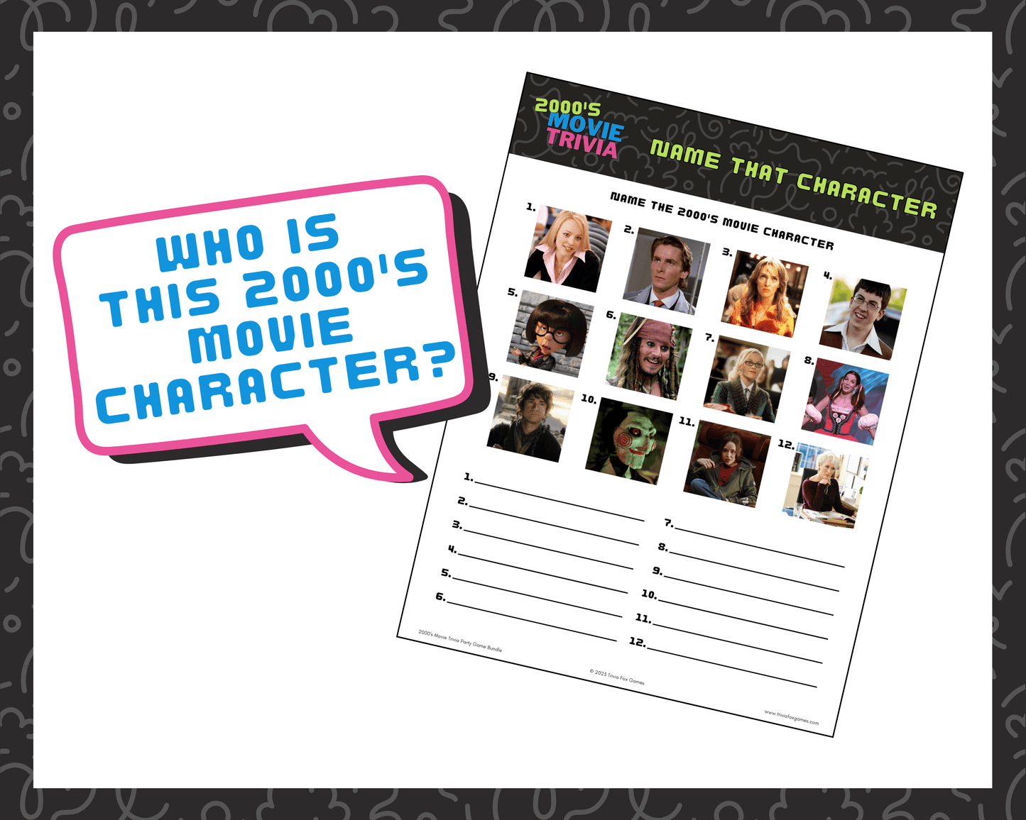 2000's Movie Trivia Party Game Bundle