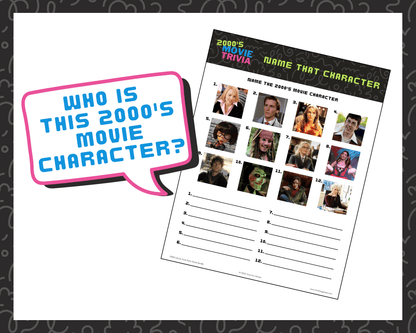 2000's Movie Trivia Party Game Bundle