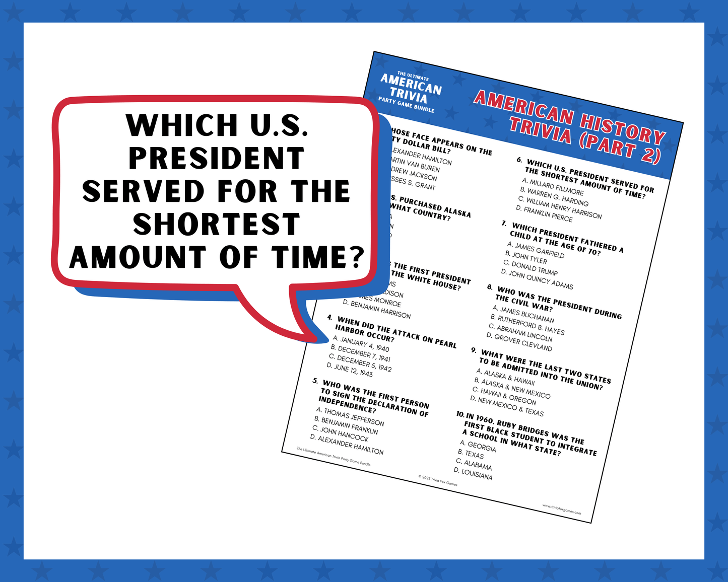 American Trivia Party Game Bundle