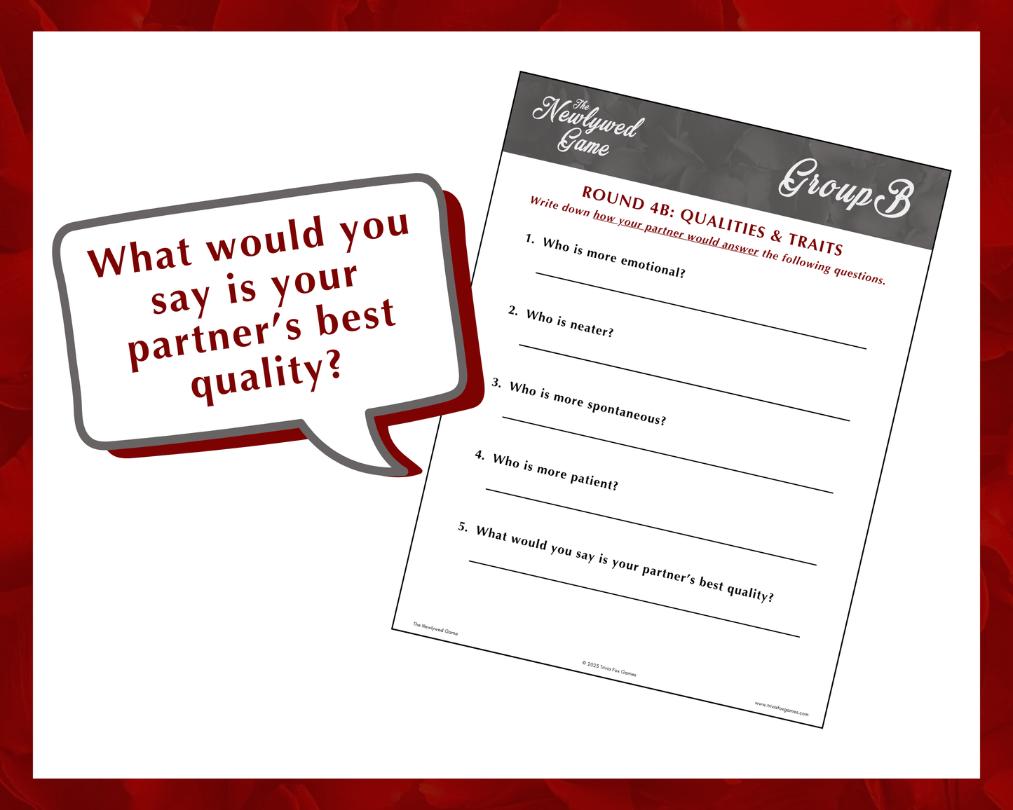 The Newlywed Printable Game