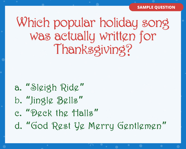 HOLIDAY TRIVIA PRINTABLE GAME