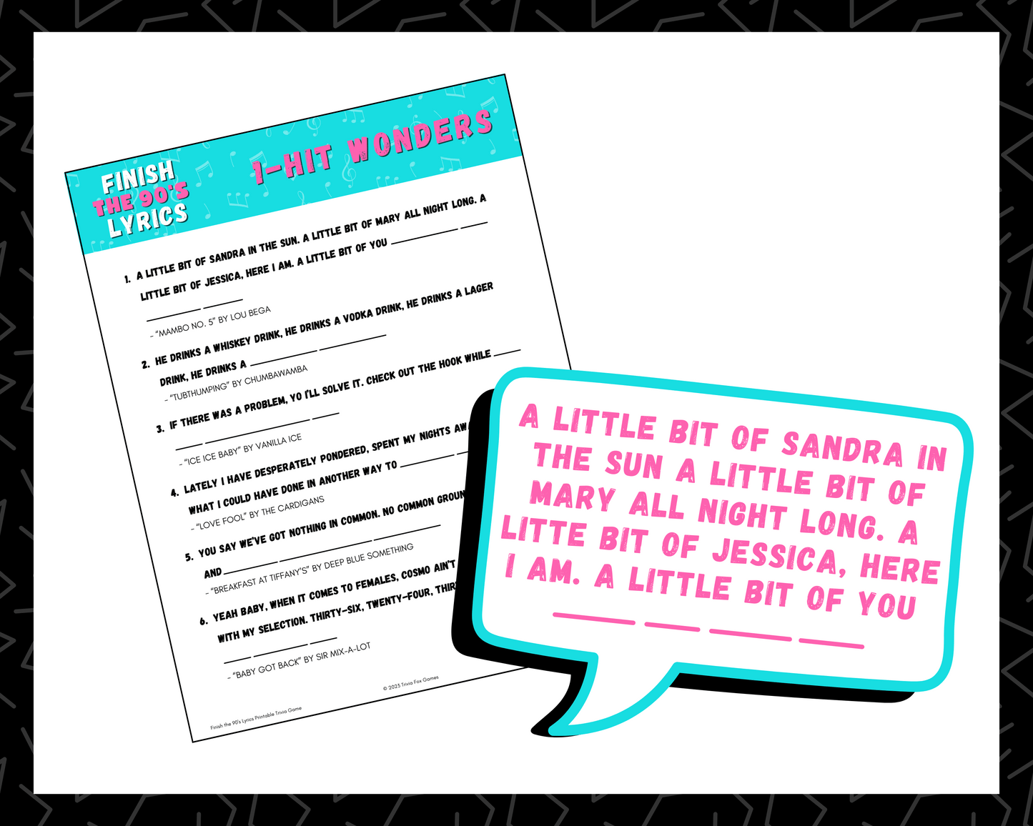 90's Trivia Printable Game Bundle