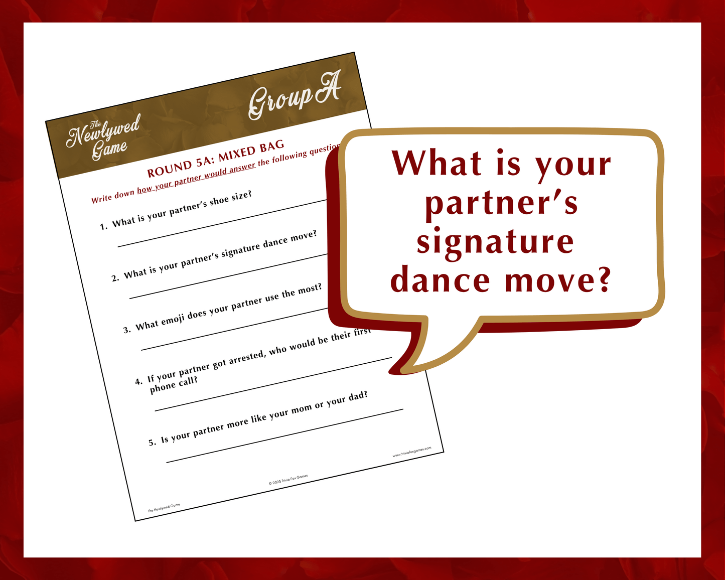 The Newlywed Printable Game