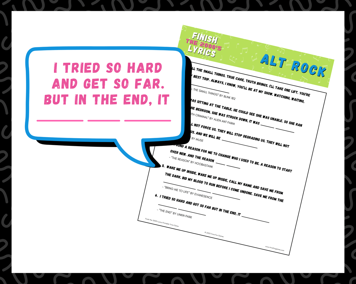 2000's Trivia Printable Game Bundle