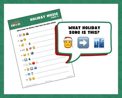 Holiday Emoji Printable Party Game Bundle
