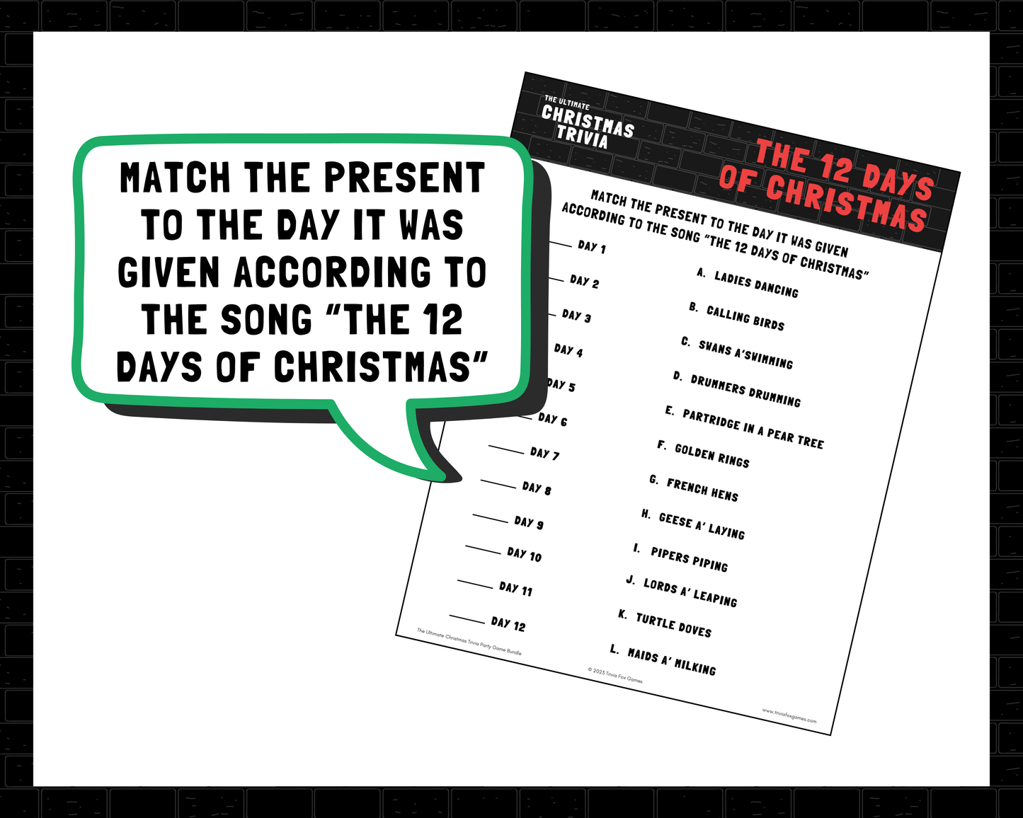 Christmas Trivia Printable Game Bundle