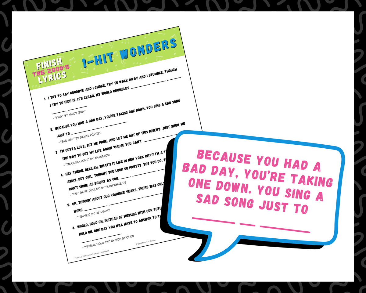 2000's Trivia Printable Game Bundle