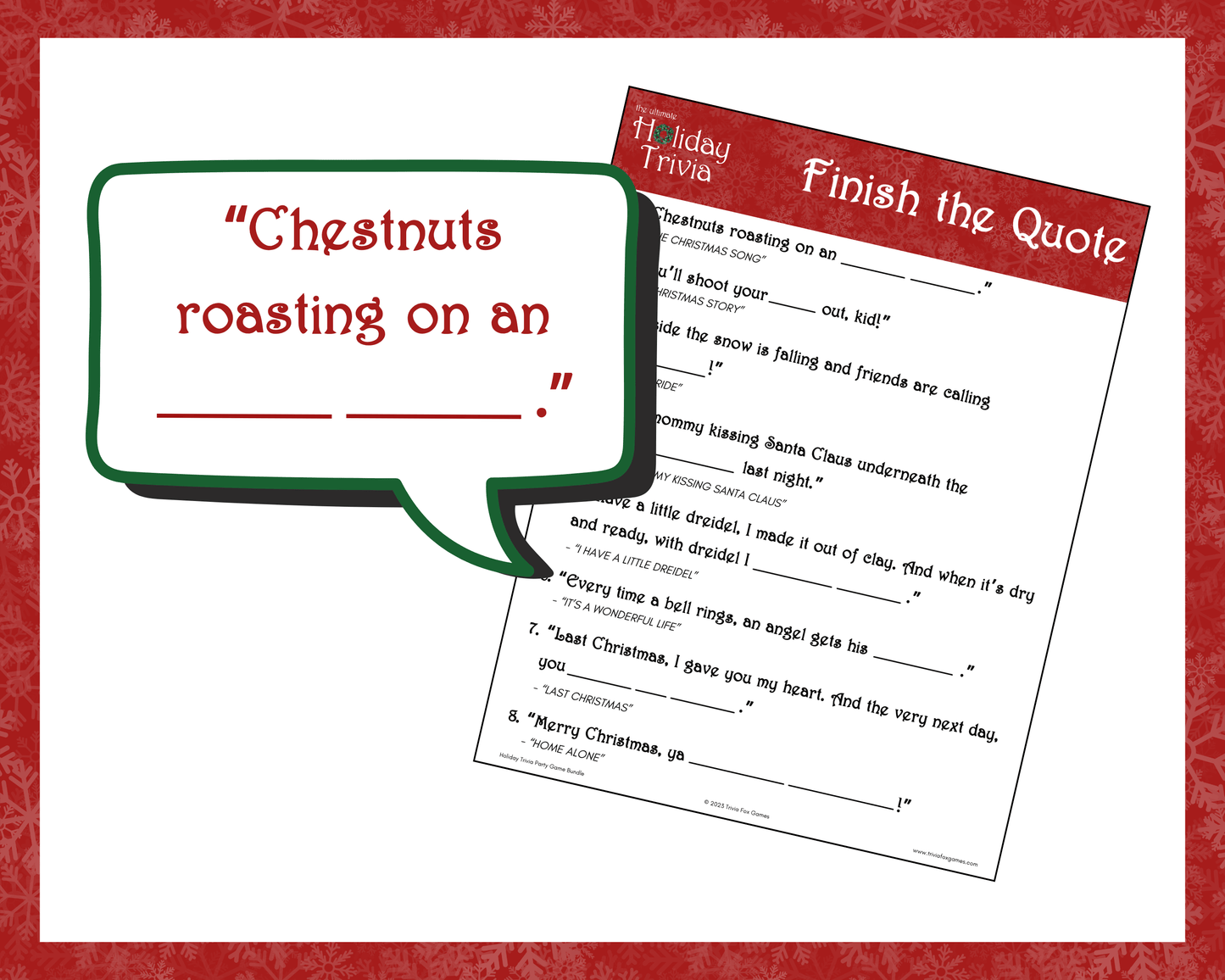 Holiday Trivia Printable Game Bundle