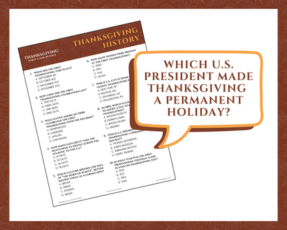 Thanksgiving Trivia Party Game Bundle