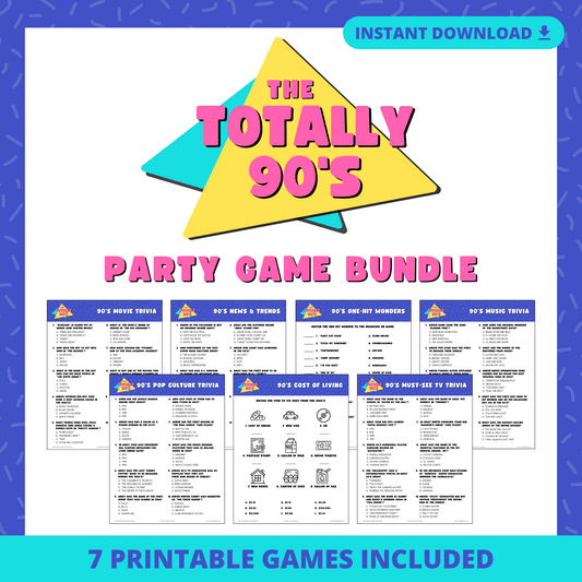 90's Trivia Party Game Bundle