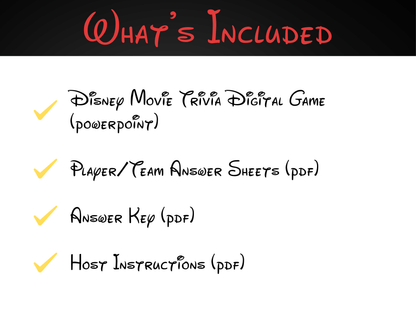 Disney Movie Trivia Digital Game