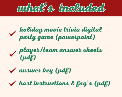 Holiday Movie Trivia Digital Game