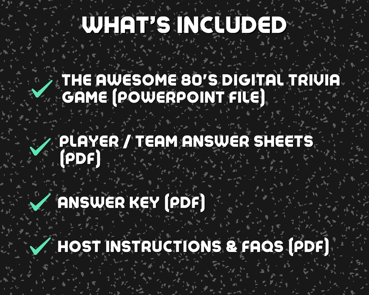 Awesome 80's Digital Trivia Game
