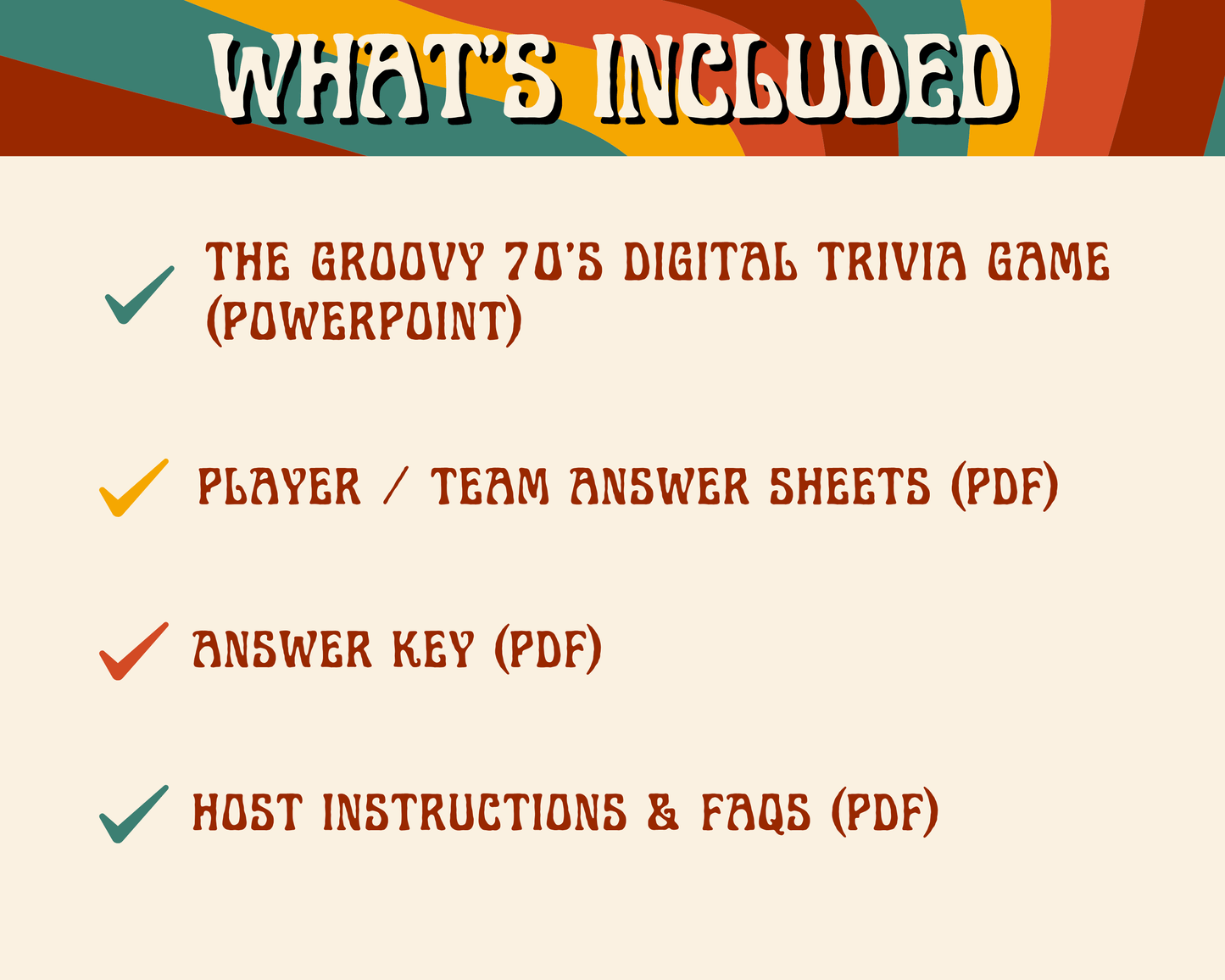 Groovy 70's Digital Trivia Game