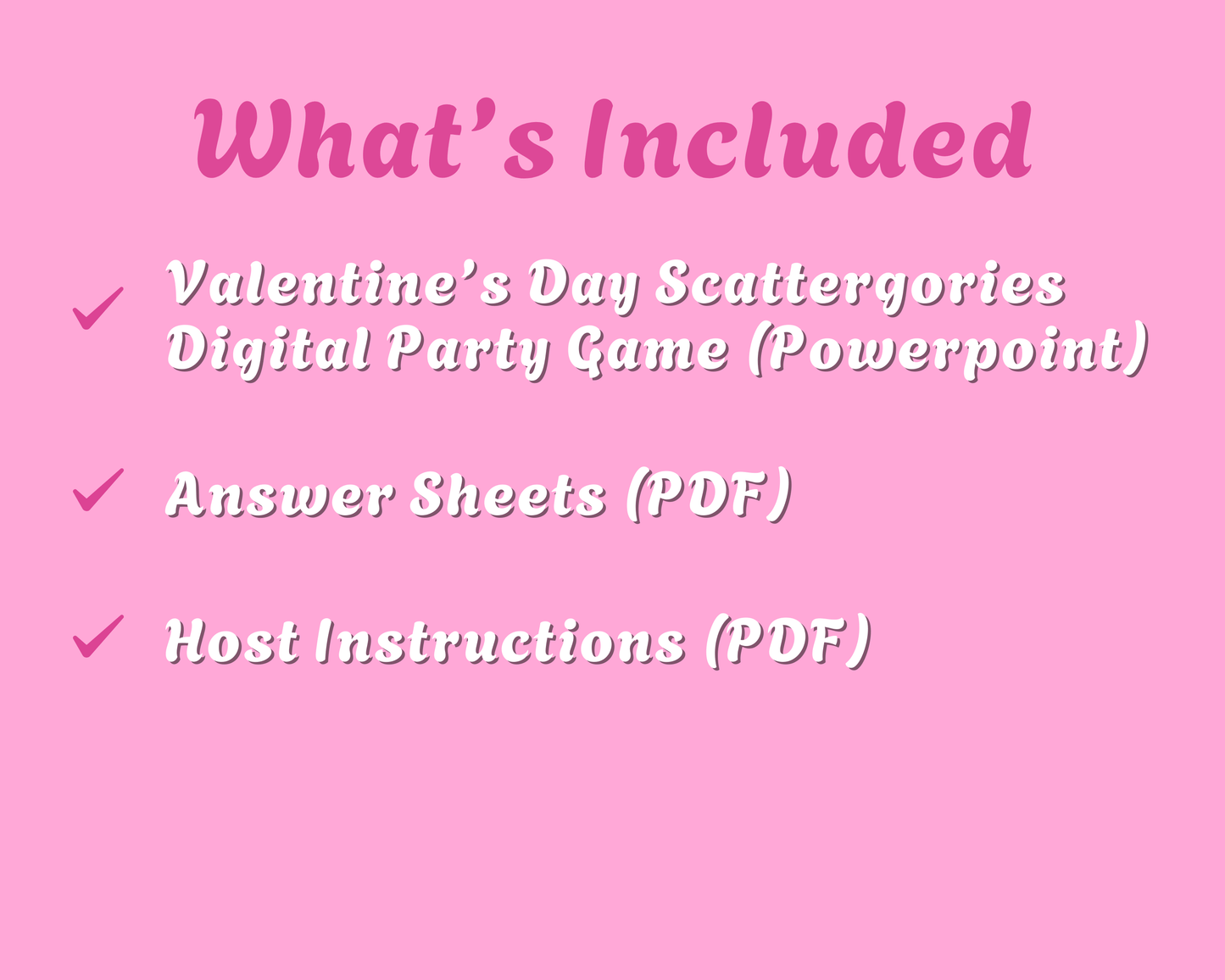 Valentine's Day Scattergories Digital Party Game