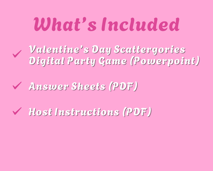 Valentine's Day Scattergories Digital Party Game