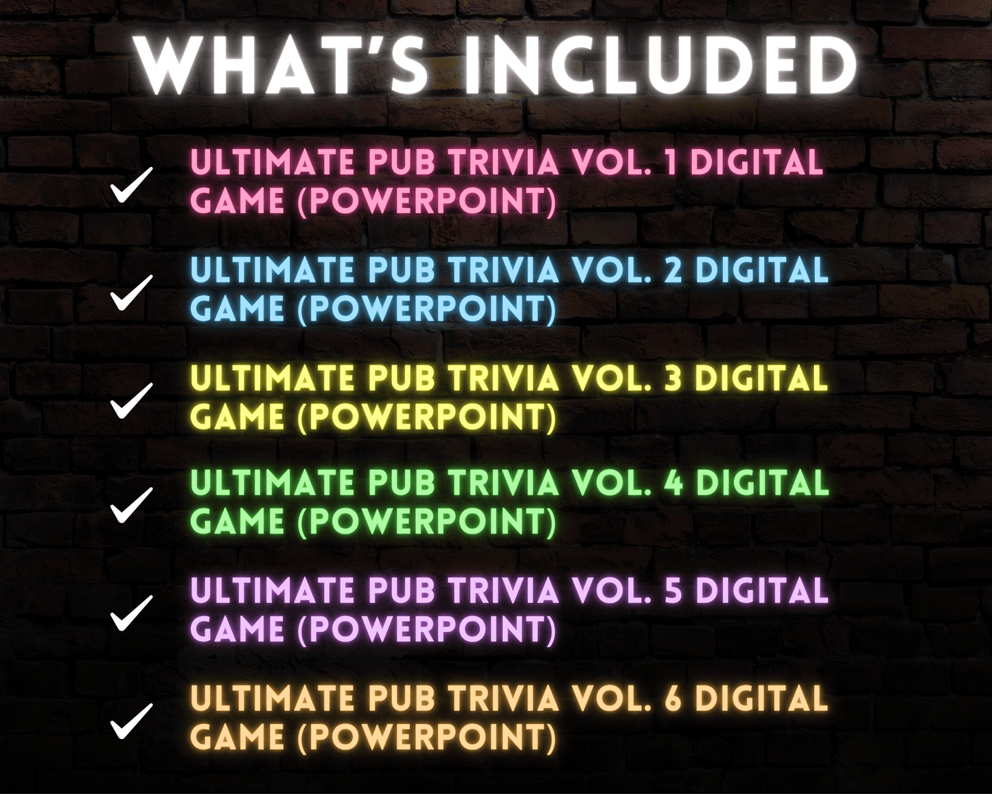 Pub Trivia Digital Game Bundle (Volumes 1-6)