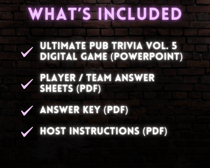 Pub Trivia Digital Party Game (Volume 5)