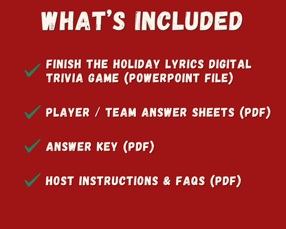 Finish the Holiday Lyrics Digital Game