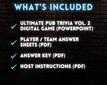 Pub Trivia Digital Party Game (Volume 2)