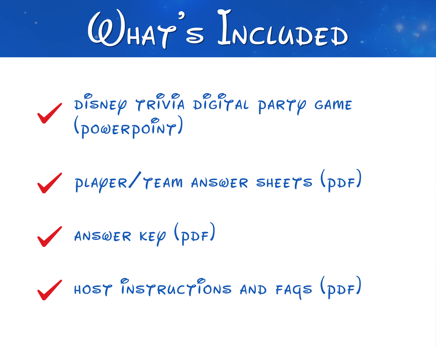 Disney Trivia Digital Party Game