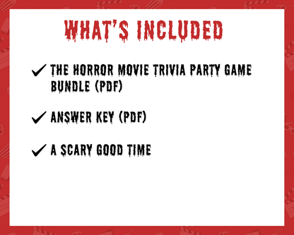 Horror Movie Trivia Party Game Bundle