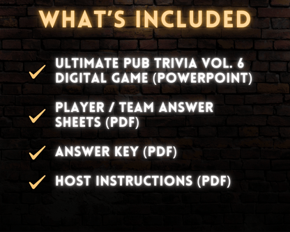 Pub Trivia Digital Party Game (Volume 6)