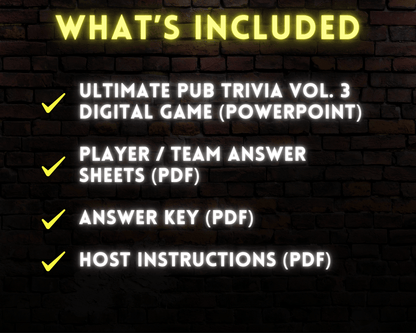 Pub Trivia Digital Party Game (Volume 3)