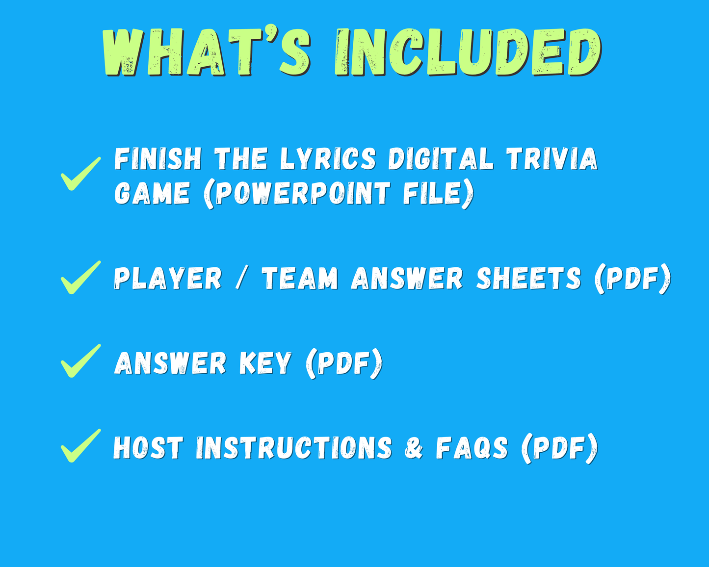 Finish the Lyrics Digital Trivia Game