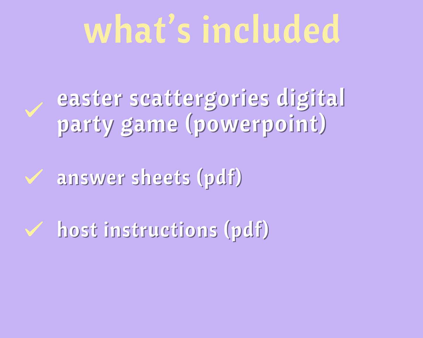 Easter Scattergories Digital Party Game