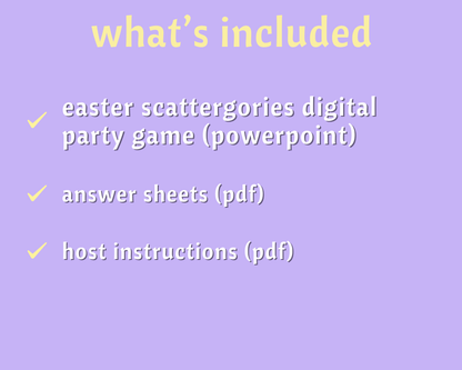 Easter Scattergories Digital Party Game